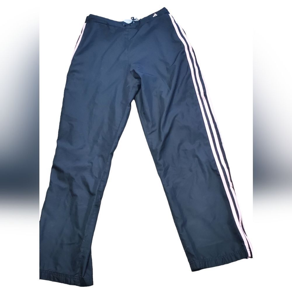 adidas Navy Track Pants with White Side Stripes